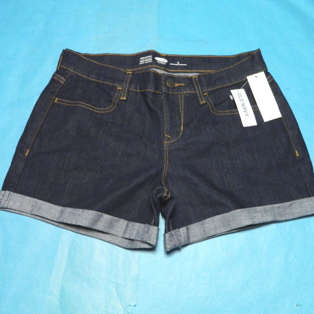 Old Navy Dark Denim Shorts with 1 inch Cuff